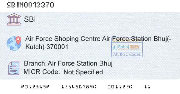 State Bank Of India Air Force Station BhujBranch 
