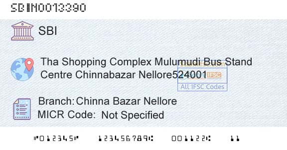 State Bank Of India Chinna Bazar NelloreBranch 