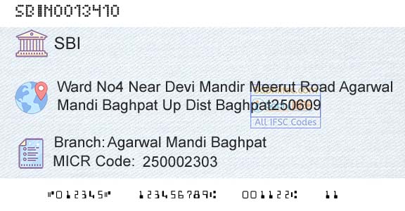 State Bank Of India Agarwal Mandi BaghpatBranch 