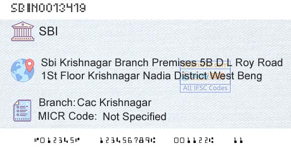 State Bank Of India Cac KrishnagarBranch 