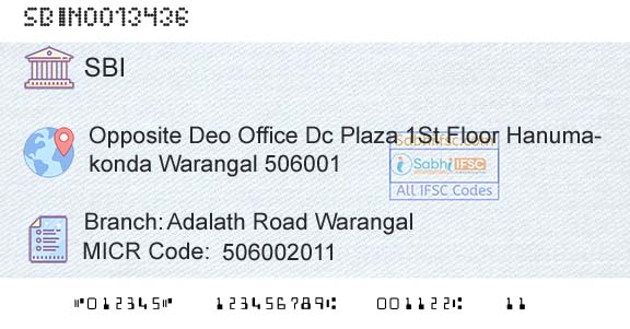 State Bank Of India Adalath Road WarangalBranch 