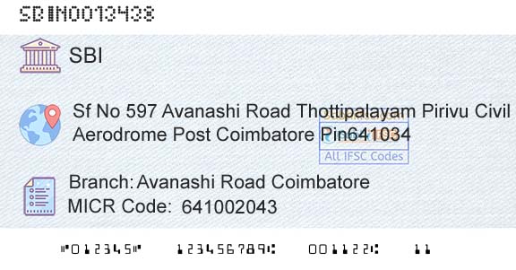 State Bank Of India Avanashi Road CoimbatoreBranch 