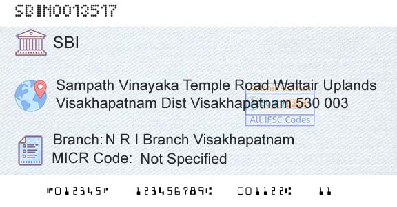 State Bank Of India N R I Branch VisakhapatnamBranch 