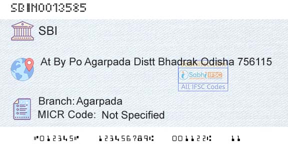 State Bank Of India AgarpadaBranch 