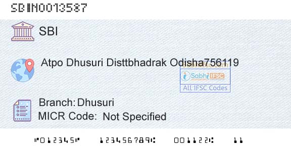State Bank Of India DhusuriBranch 