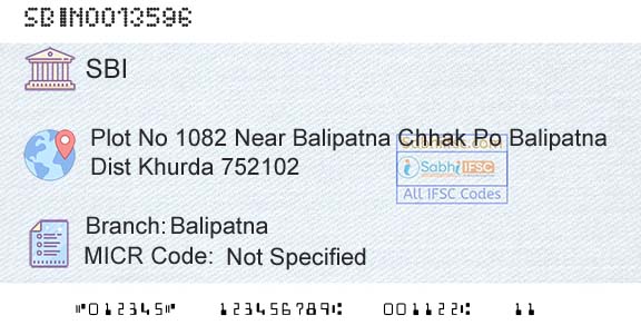 State Bank Of India BalipatnaBranch 