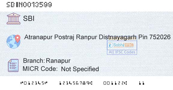 State Bank Of India RanapurBranch 