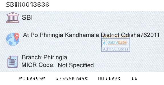 State Bank Of India PhiringiaBranch 