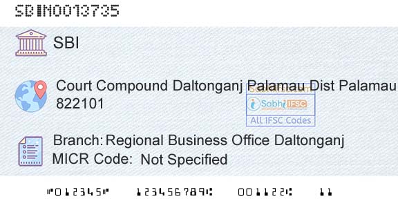 State Bank Of India Regional Business Office DaltonganjBranch 