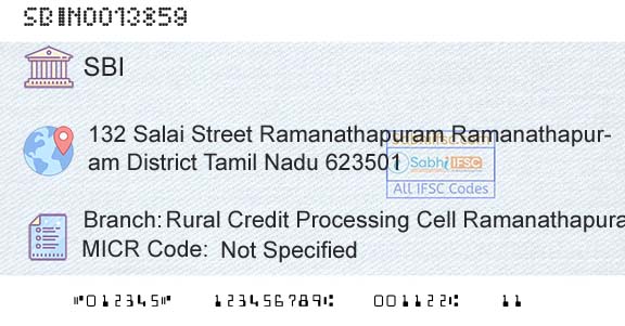State Bank Of India Rural Credit Processing Cell RamanathapuramBranch 