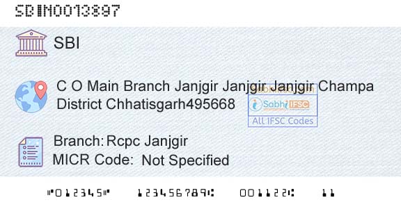 State Bank Of India Rcpc JanjgirBranch 