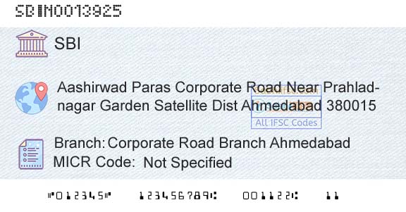 State Bank Of India Corporate Road Branch AhmedabadBranch 