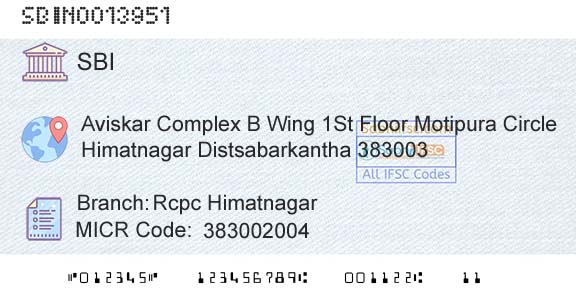 State Bank Of India Rcpc HimatnagarBranch 