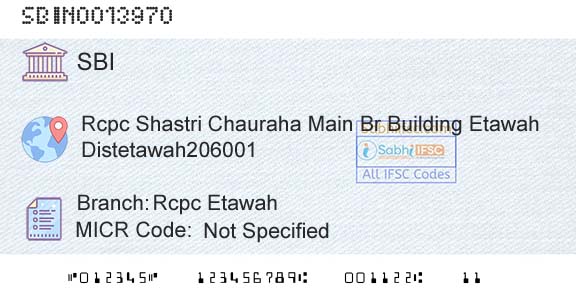 State Bank Of India Rcpc EtawahBranch 