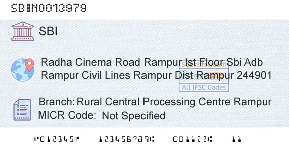 State Bank Of India Rural Central Processing Centre RampurBranch 