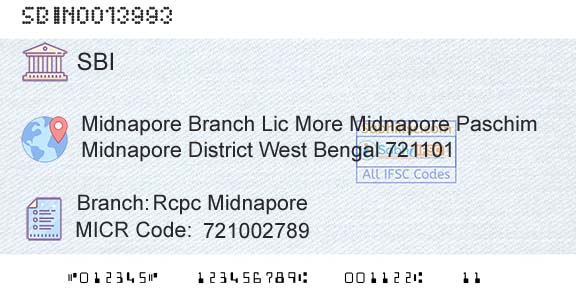State Bank Of India Rcpc MidnaporeBranch 