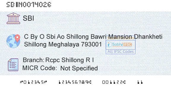 State Bank Of India Rcpc Shillong R IBranch 