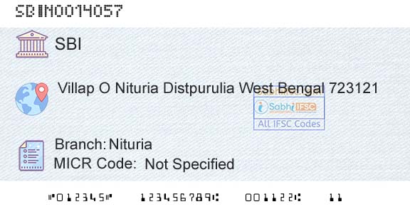 State Bank Of India NituriaBranch 