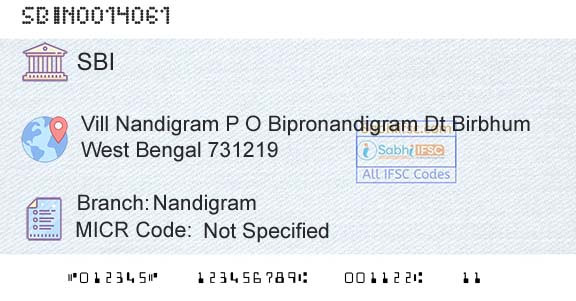 State Bank Of India NandigramBranch 