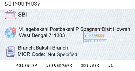 State Bank Of India Bakshi BranchBranch 