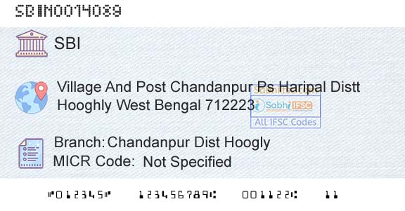 State Bank Of India Chandanpur Dist HooglyBranch 