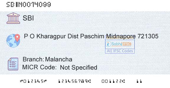 State Bank Of India MalanchaBranch 