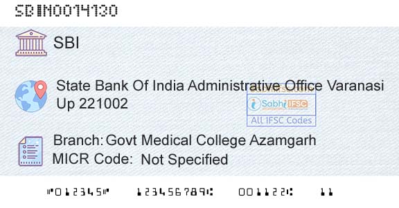 State Bank Of India Govt Medical College AzamgarhBranch 