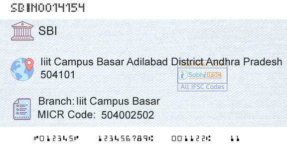 State Bank Of India Iiit Campus BasarBranch 