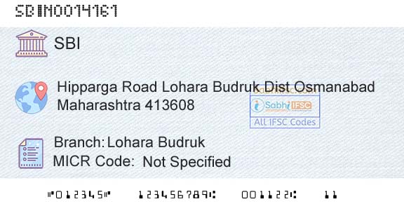 State Bank Of India Lohara BudrukBranch 