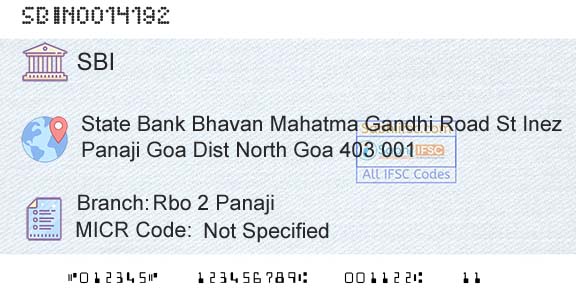 State Bank Of India Rbo 2 PanajiBranch 