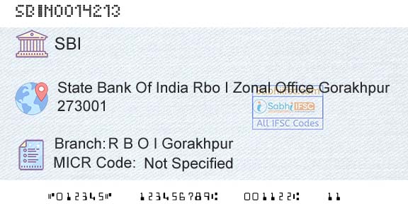 State Bank Of India R B O I GorakhpurBranch 