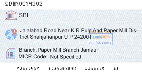 State Bank Of India Paper Mill Branch JamaurBranch 