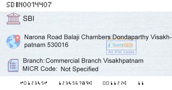 State Bank Of India Commercial Branch VisakhpatnamBranch 