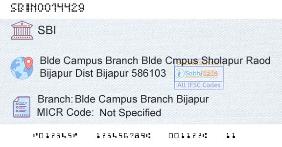 State Bank Of India Blde Campus Branch BijapurBranch 