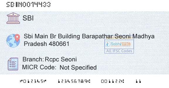 State Bank Of India Rcpc SeoniBranch 
