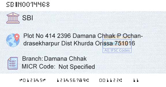 State Bank Of India Damana ChhakBranch 