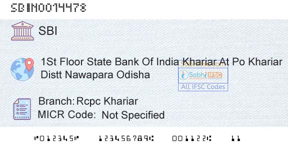 State Bank Of India Rcpc KhariarBranch 