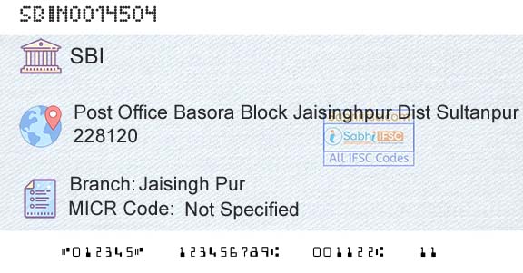State Bank Of India Jaisingh PurBranch 