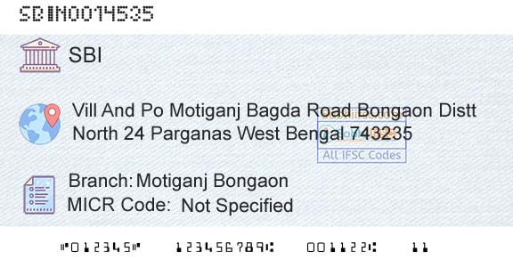 State Bank Of India Motiganj BongaonBranch 