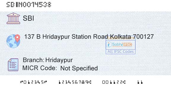 State Bank Of India HridaypurBranch 
