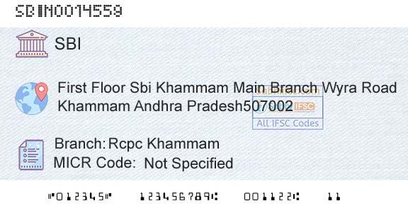 State Bank Of India Rcpc KhammamBranch 