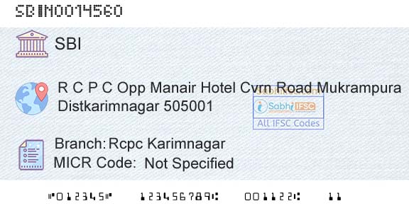 State Bank Of India Rcpc KarimnagarBranch 