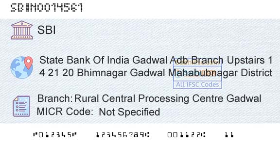 State Bank Of India Rural Central Processing Centre GadwalBranch 