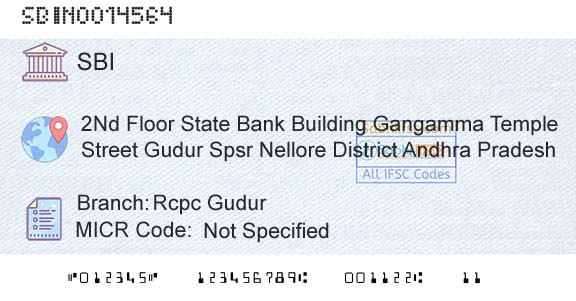 State Bank Of India Rcpc GudurBranch 