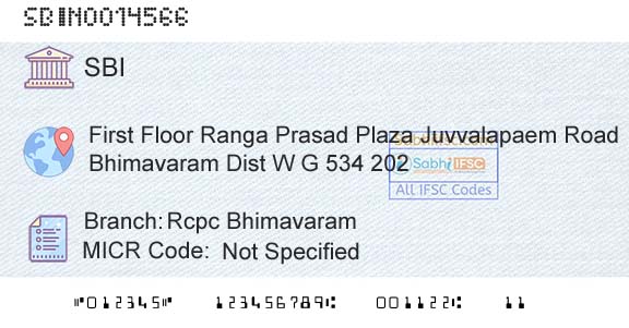 State Bank Of India Rcpc BhimavaramBranch 