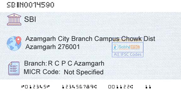 State Bank Of India R C P C AzamgarhBranch 