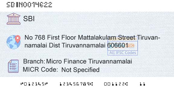 State Bank Of India Micro Finance TiruvannamalaiBranch 