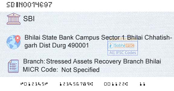 State Bank Of India Stressed Assets Recovery Branch BhilaiBranch 