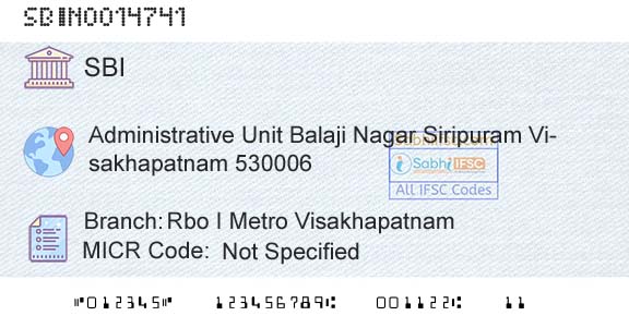 State Bank Of India Rbo I Metro VisakhapatnamBranch 