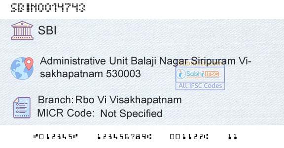 State Bank Of India Rbo Vi VisakhapatnamBranch 